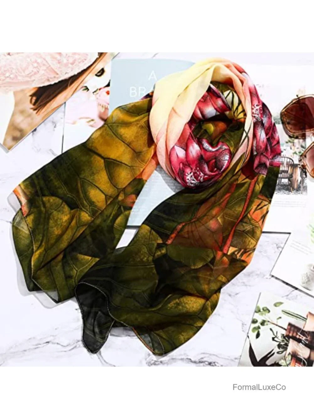 6-Pack Lightweight Scarf Set Long Thin Georgette Scarves for Women
